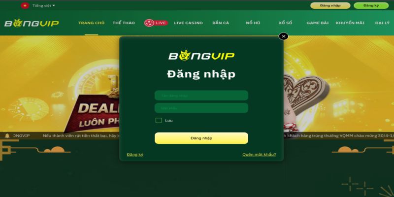 Hướng dẫn cách đăng nhập vào Bongvip nhanh và an toàn